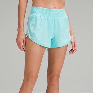 UPDATED LISTING lulu track that high waisted 3” running short, size 8, in blue